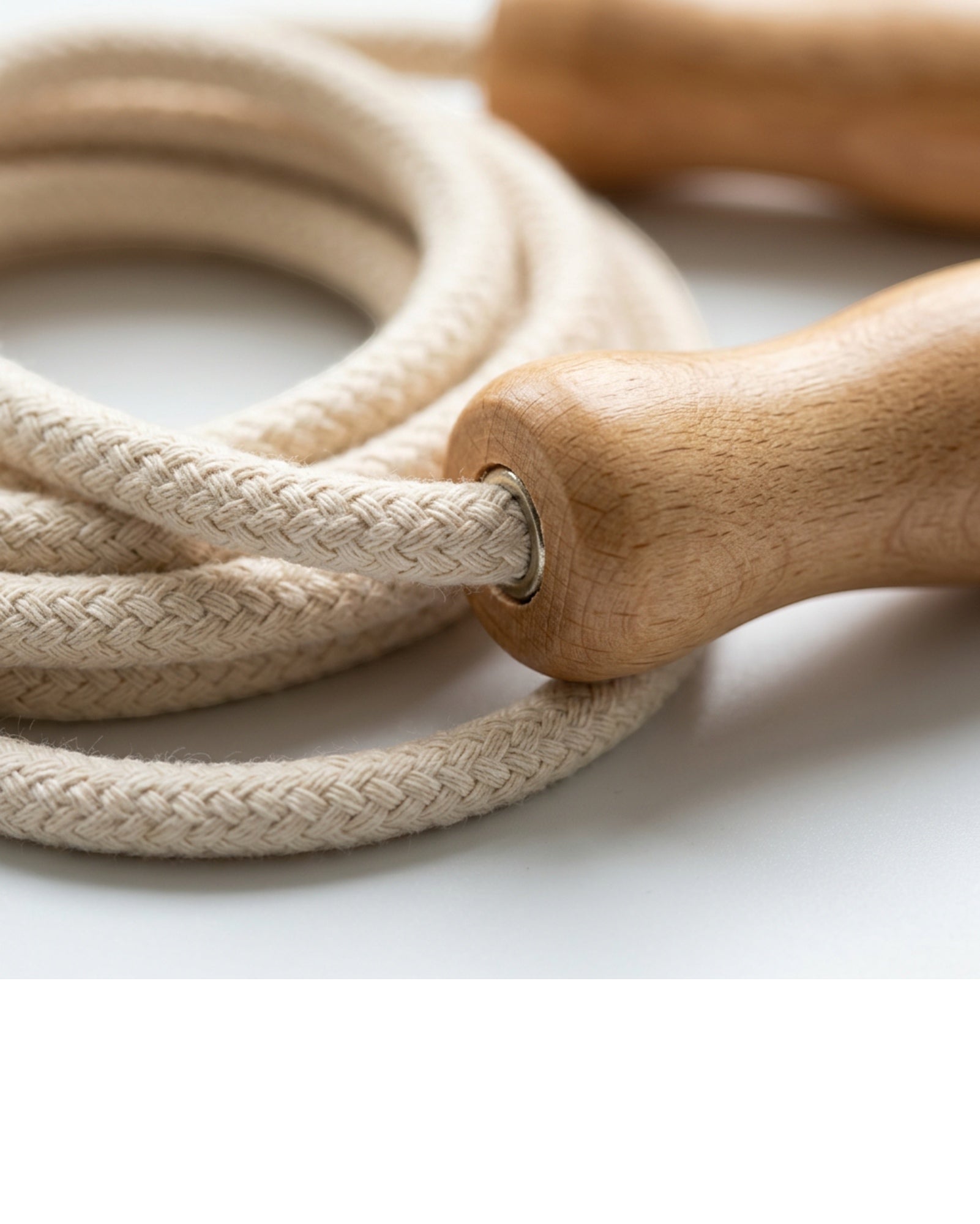 Roomiva Cotton Jump Rope Natural 3 m Wood Handles