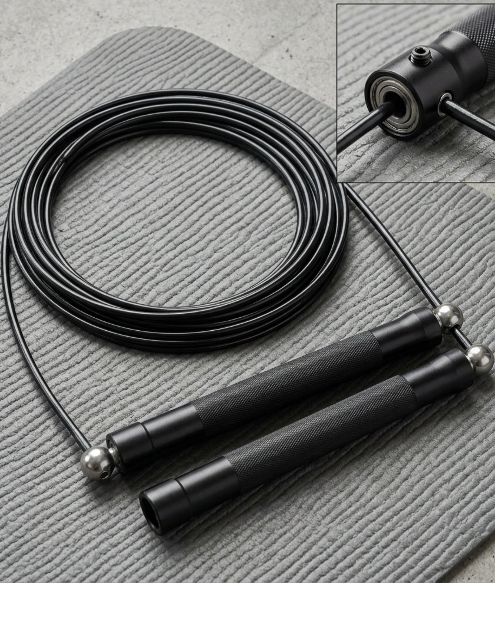 Roomiva Speed Jump Rope Black 3 m with Metal Handles