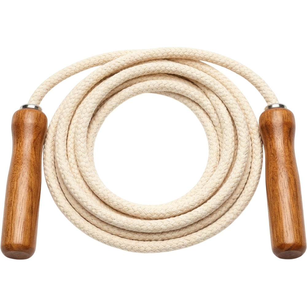 Roomiva Cotton Jump Rope Natural 3 m Wood Handles