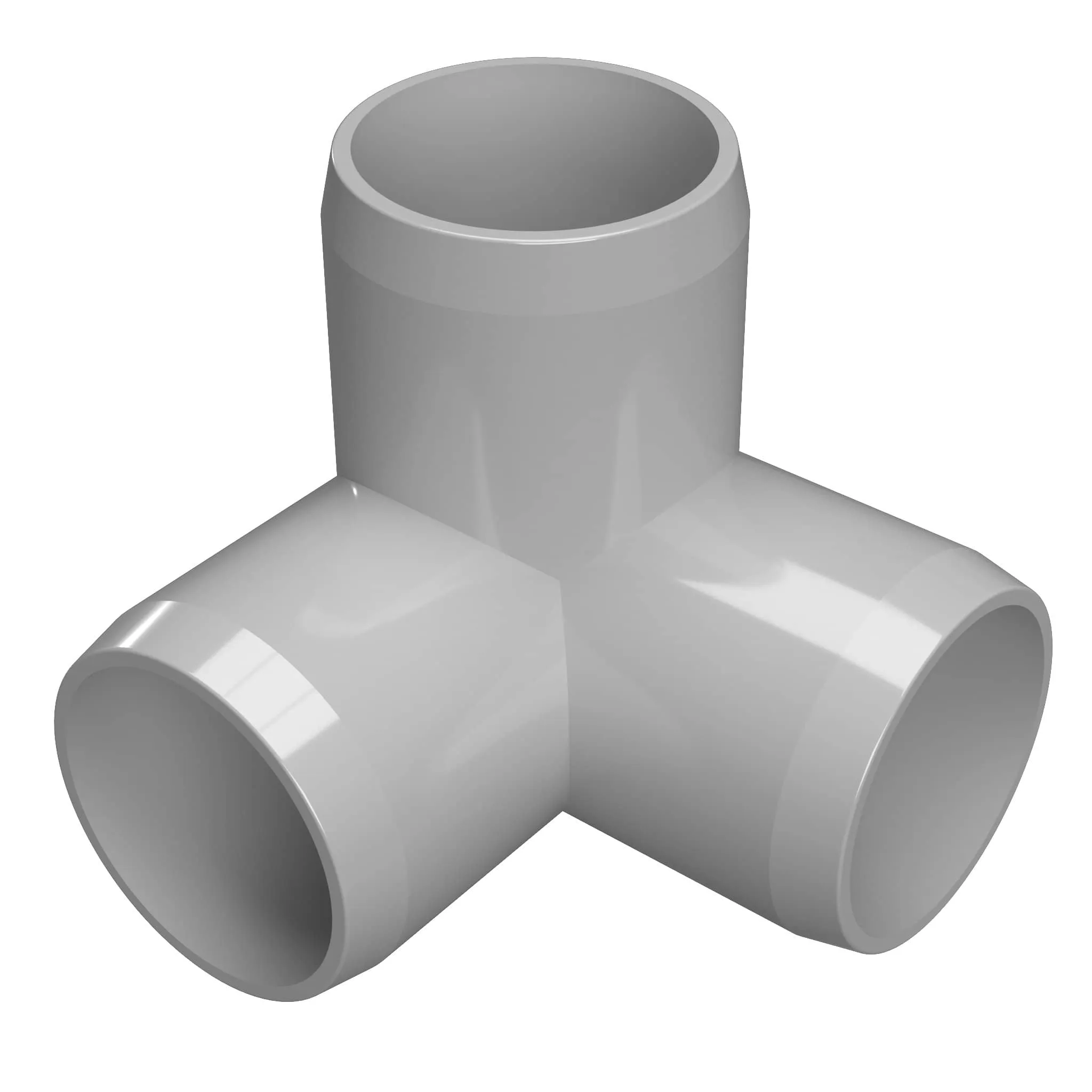 1/2 in. 3-Way PVC Elbow Fitting, Furniture Grade  - Gray