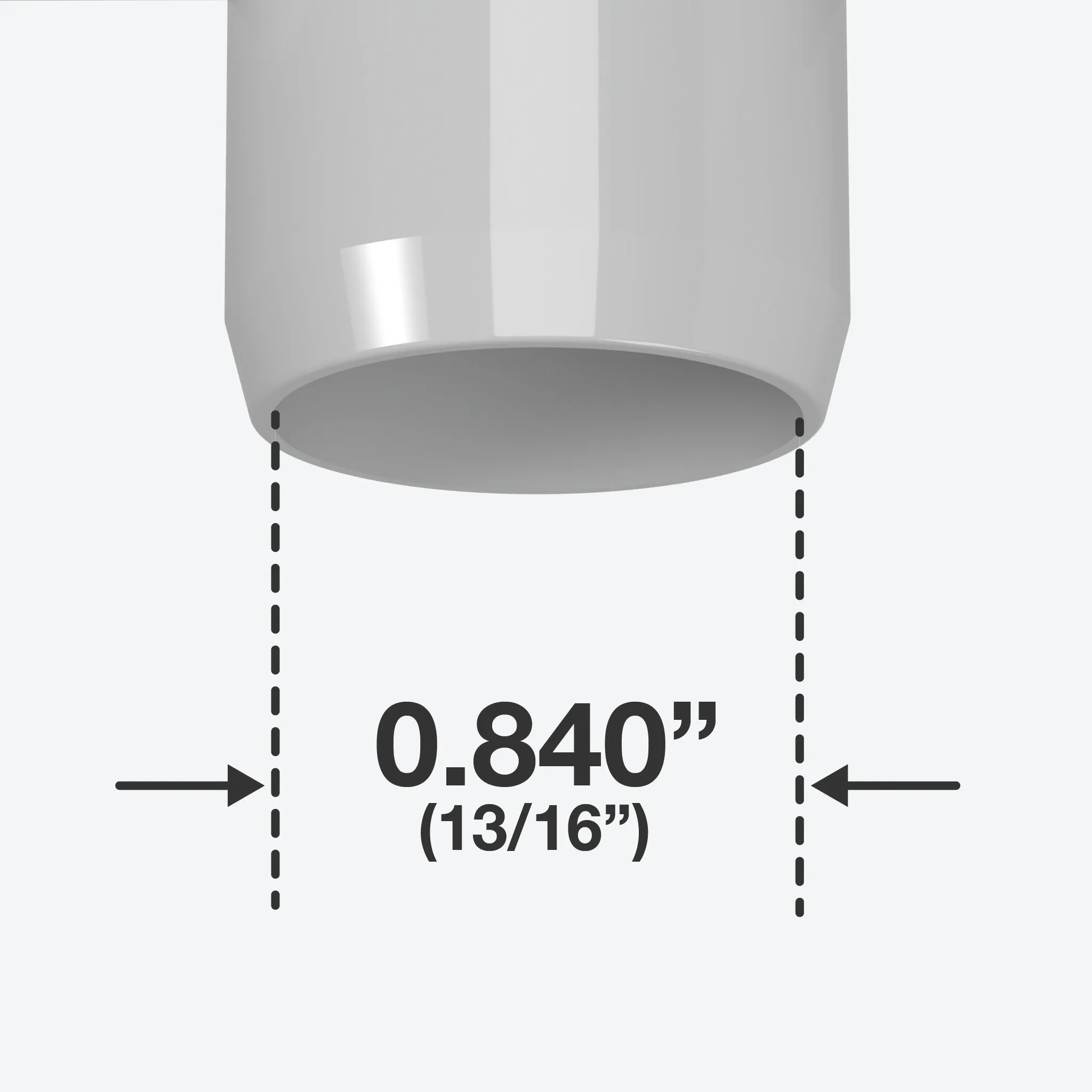 1/2 in. 3-Way PVC Elbow Fitting, Furniture Grade  - Gray