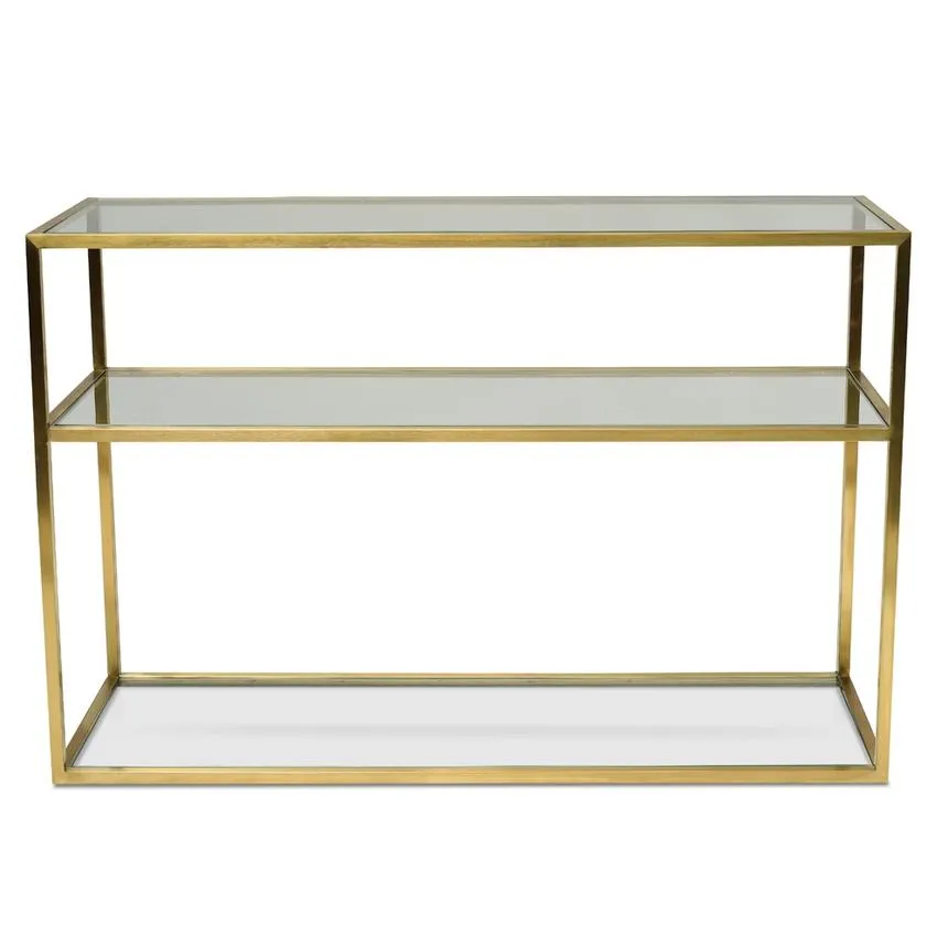 1.2m Glass Console Table - Gold Base