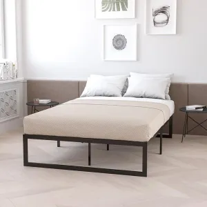 14 Inch Metal Platform Bed Frame With 12 Inch Memory Foam Pocket Spring Mattress In A Box (No Box Spring Required) - Queen By Flash Furniture