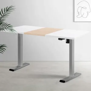 140cm Standing Desk Electric Sit Stand Desks - White & Pine