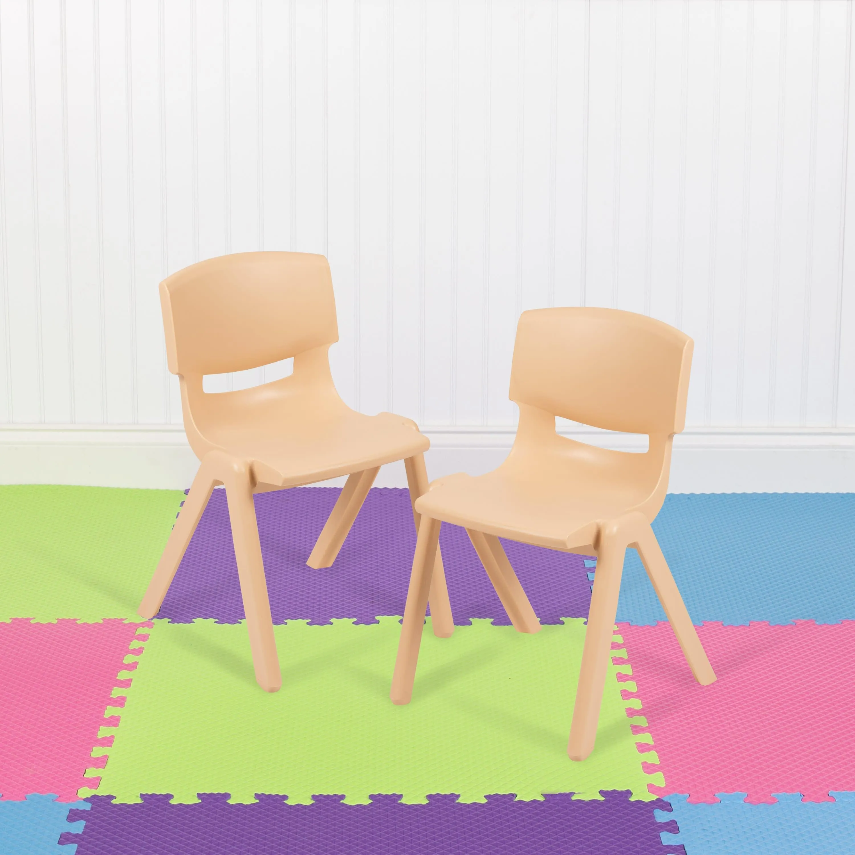 2 Pack Plastic Stackable School Chair with 12" Seat Height