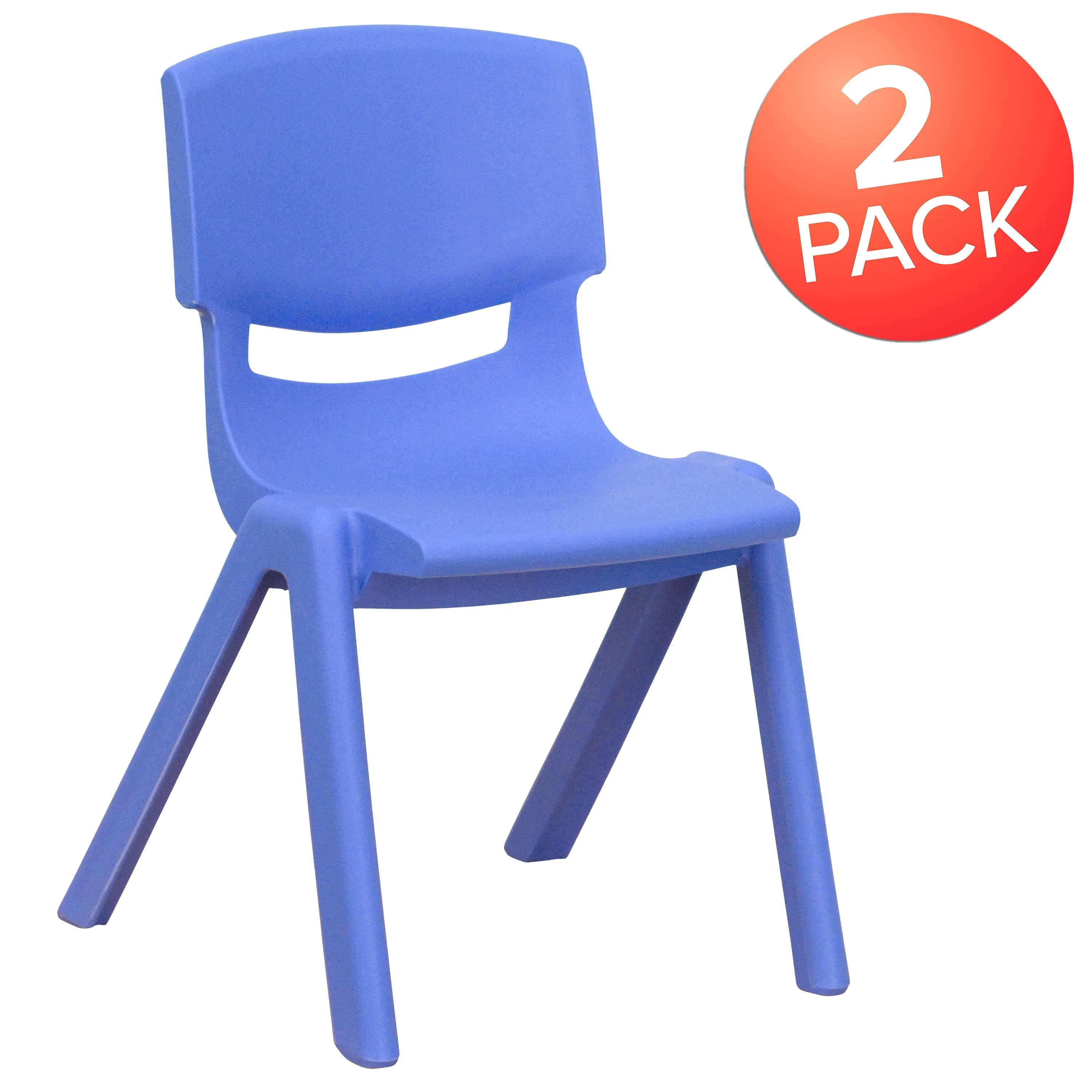 2 Pack Plastic Stackable School Chair with 12" Seat Height