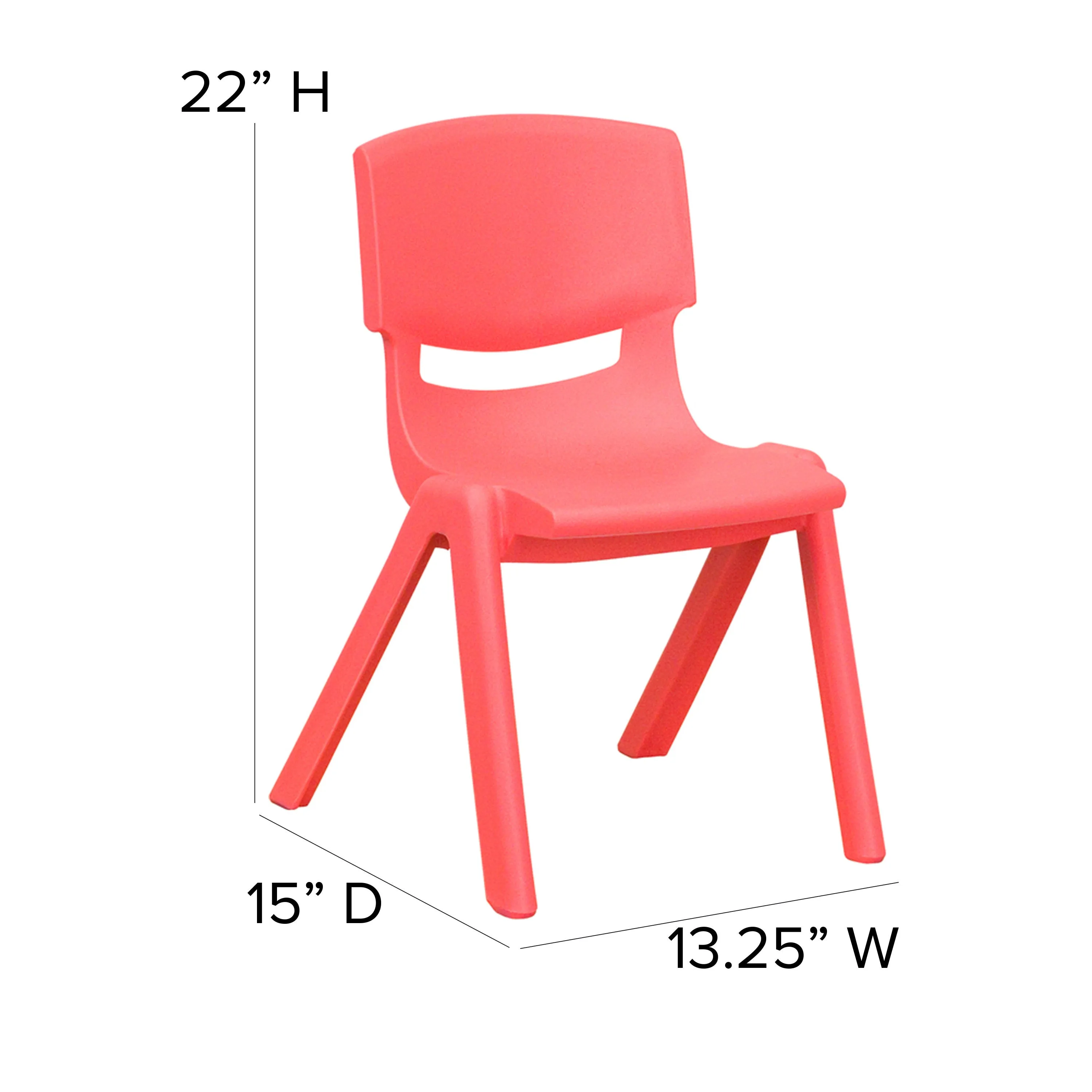 2 Pack Plastic Stackable School Chair with 12" Seat Height