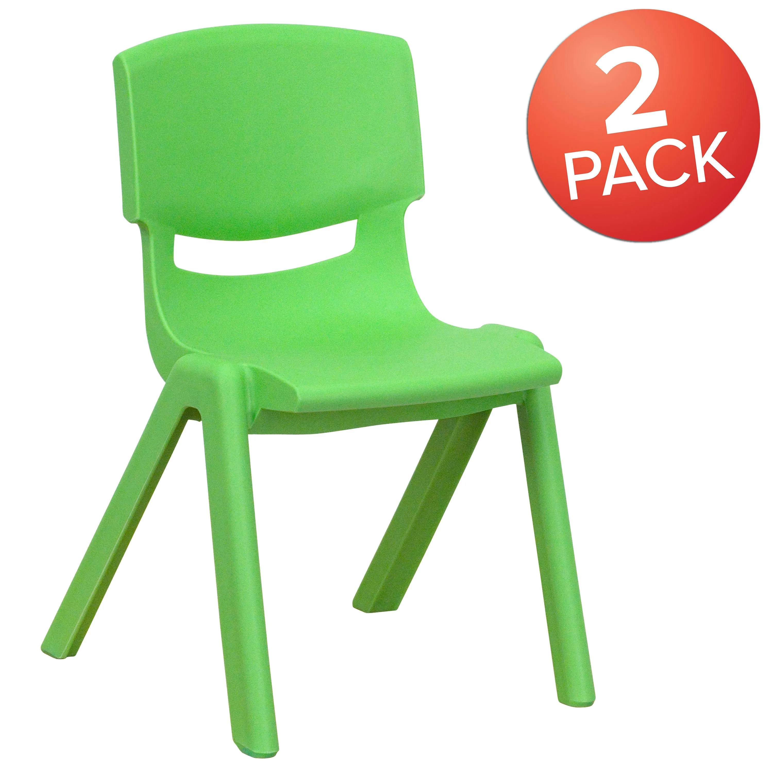 2 Pack Plastic Stackable School Chair with 12" Seat Height