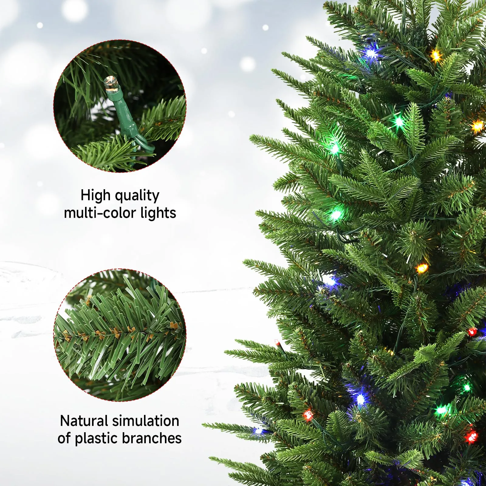 3 ft Small Mini Prelit Artificial Christmas Tree with Color LED Lights