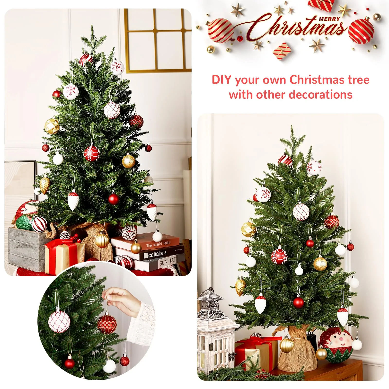 3 ft Small Mini Prelit Artificial Christmas Tree with Color LED Lights