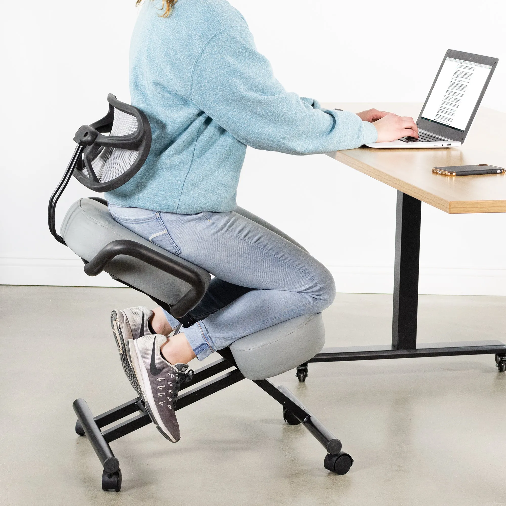 Adjustable Ergonomic Kneeling Chair with Back Support