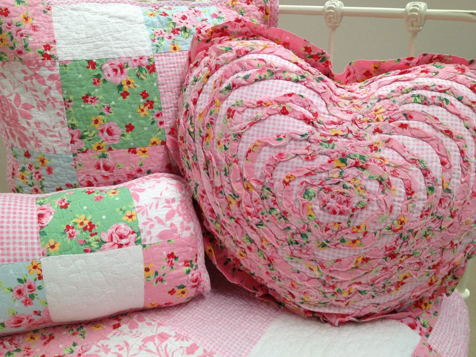 Alice Heart Ruffle Bedroom Decorator Cushion Home Decor Sale