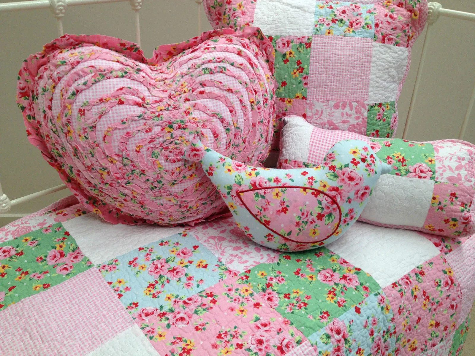 Alice Heart Ruffle Bedroom Decorator Cushion Home Decor Sale