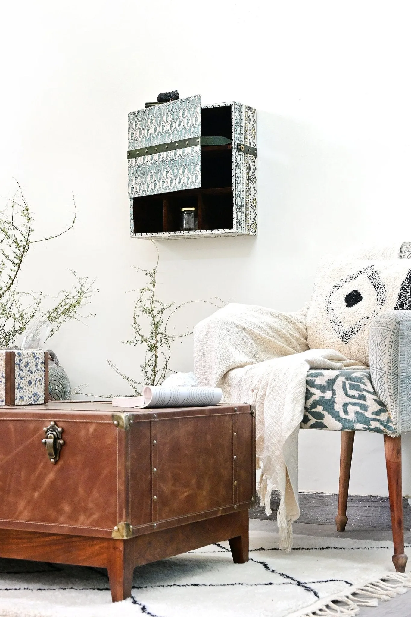 AQUA -  COTTON PRINTED WALL CABINET