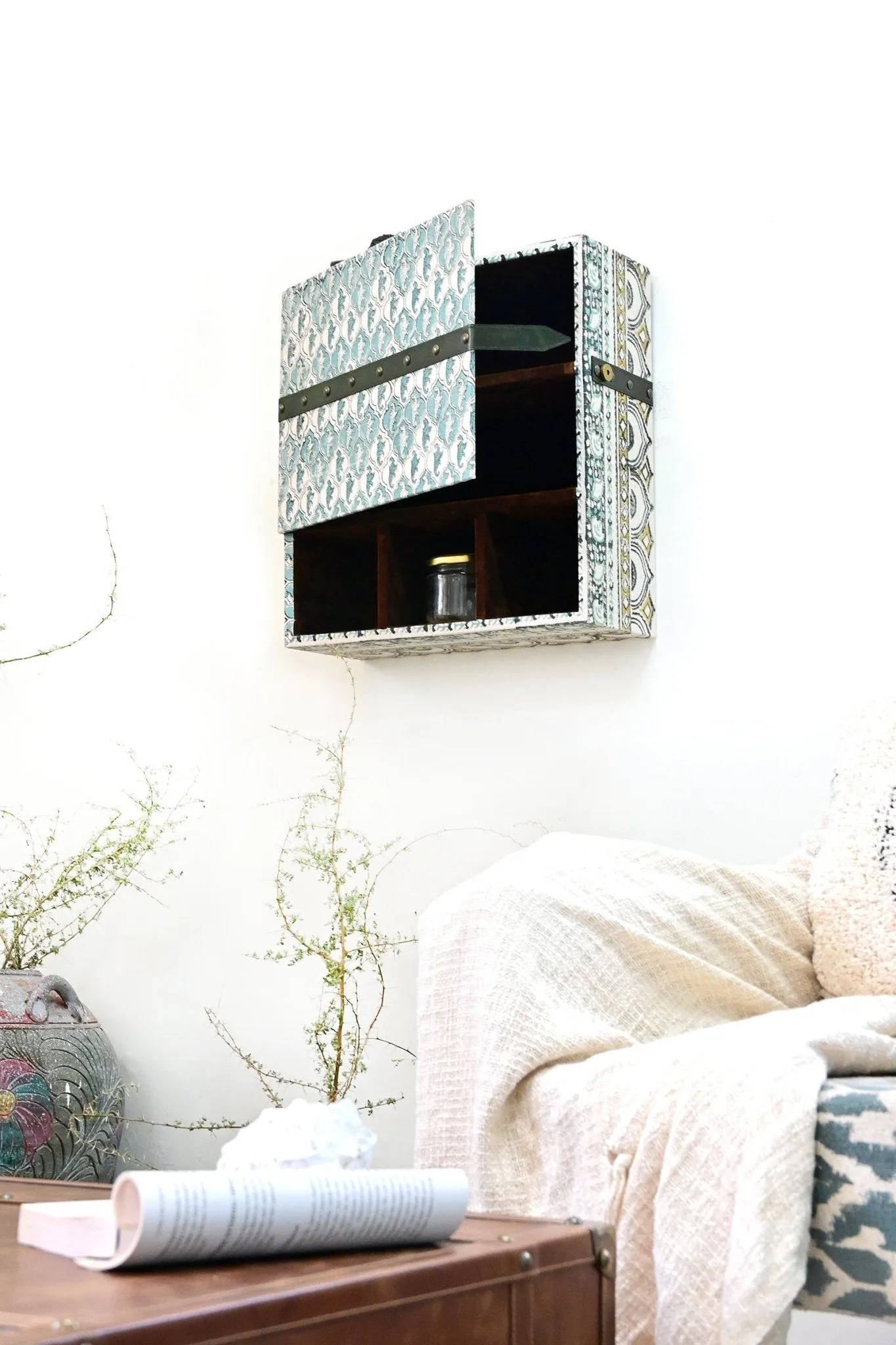 AQUA -  COTTON PRINTED WALL CABINET