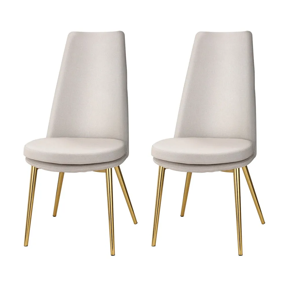 Artiss Dining Chairs High-back Beige Set of 2 Sunnie