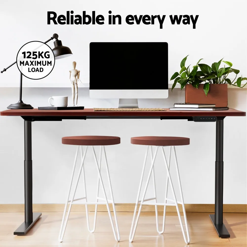 Artiss Electric Standing Desk Adjustable Sit Stand Desks Black Walnut 140cm