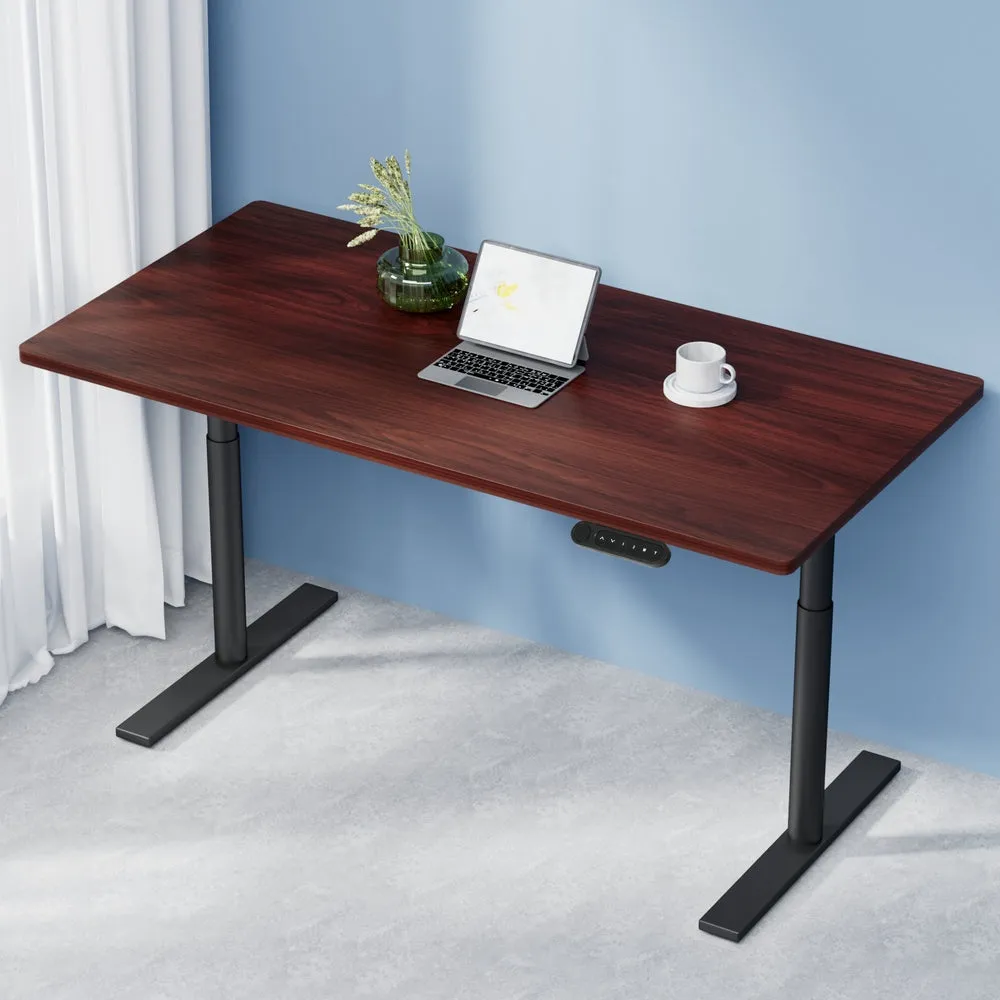 Artiss Electric Standing Desk Adjustable Sit Stand Desks Black Walnut 140cm