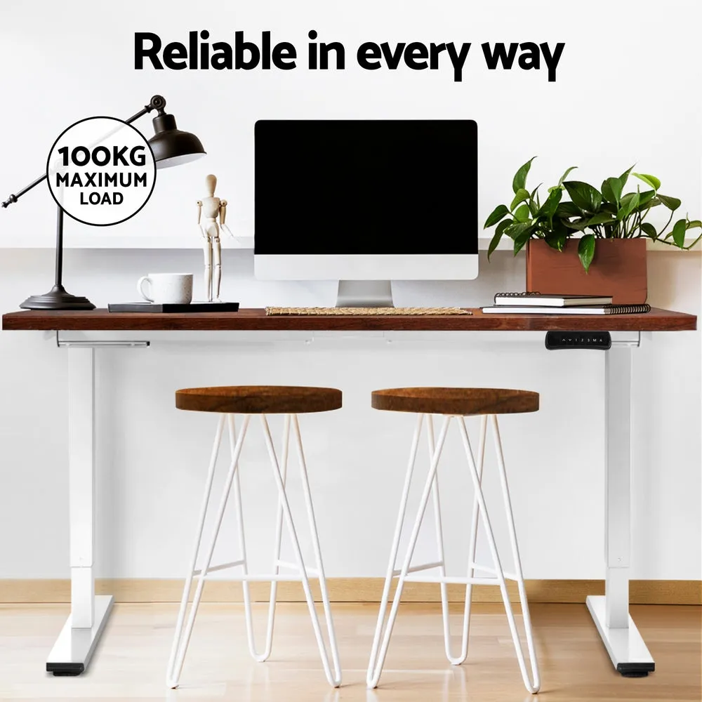 Artiss Standing Desk Electric Adjustable Sit Stand Desks White Brown 140cm