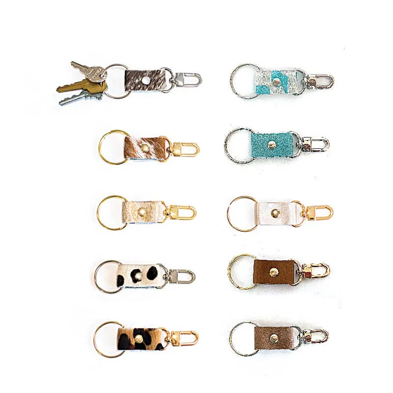 Beaudin - Key Chain | Leather & Hair on Hide - Cheetah