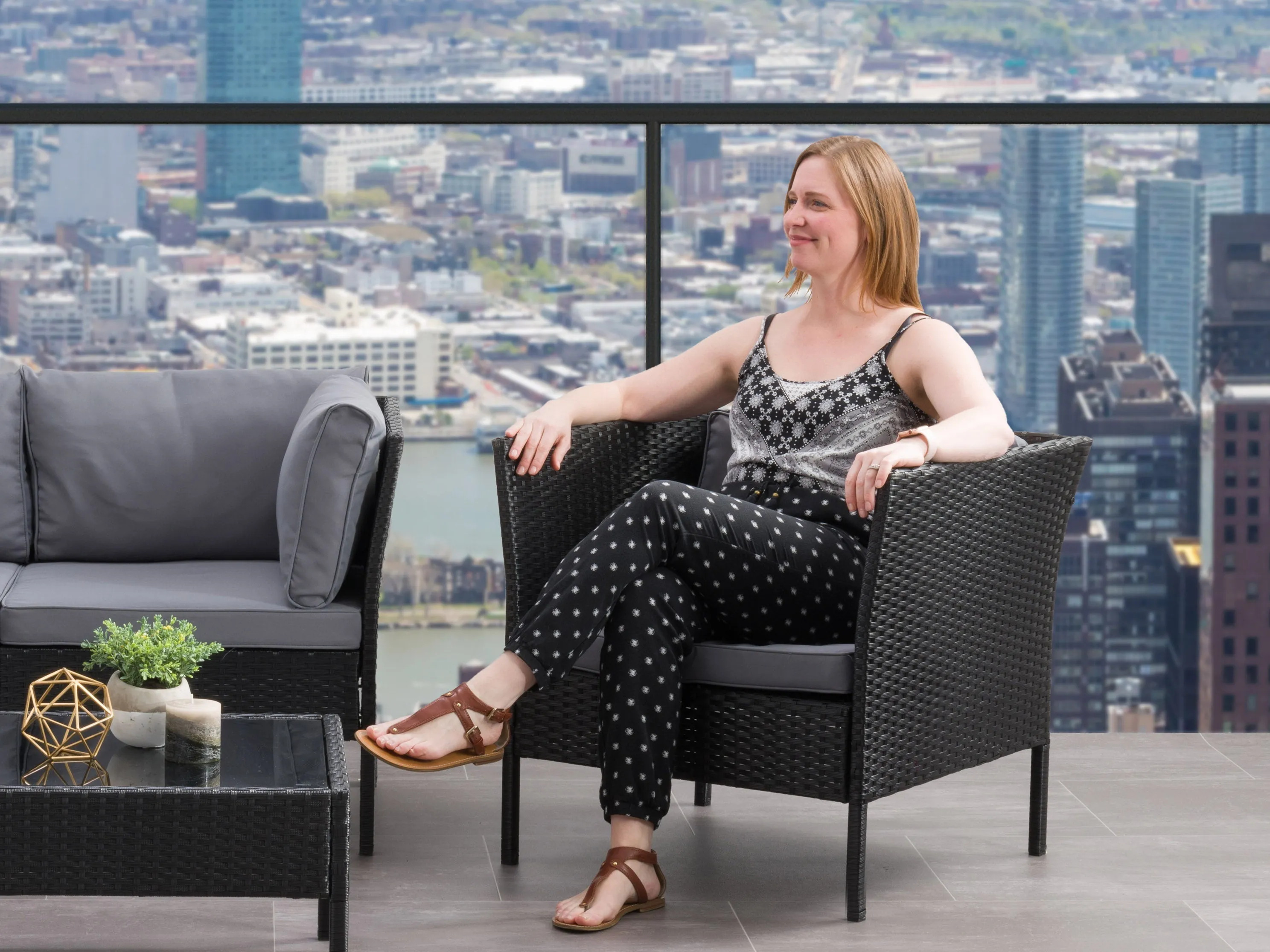 Black and Grey Patio Armchair