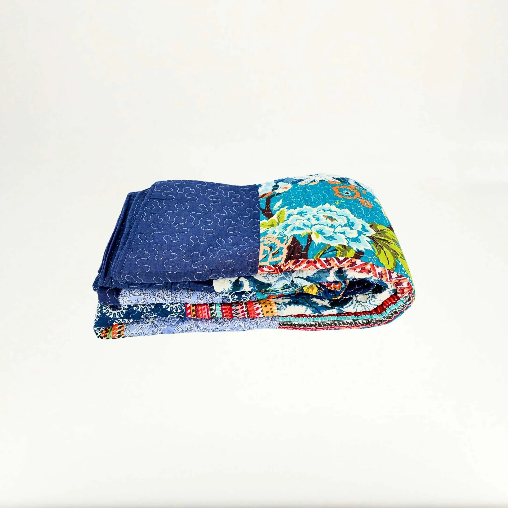 Blue Quilt Handmade (King & Queen) | Cotton Polyester Blend