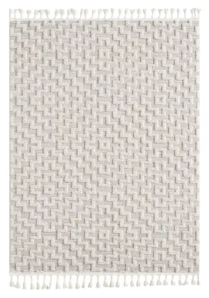 Bursa 3631 Fringed Tribal Light Grey Rug