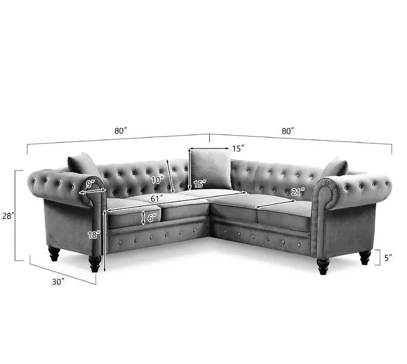 Chesterfield Luxurious Corner Sectional Sofa