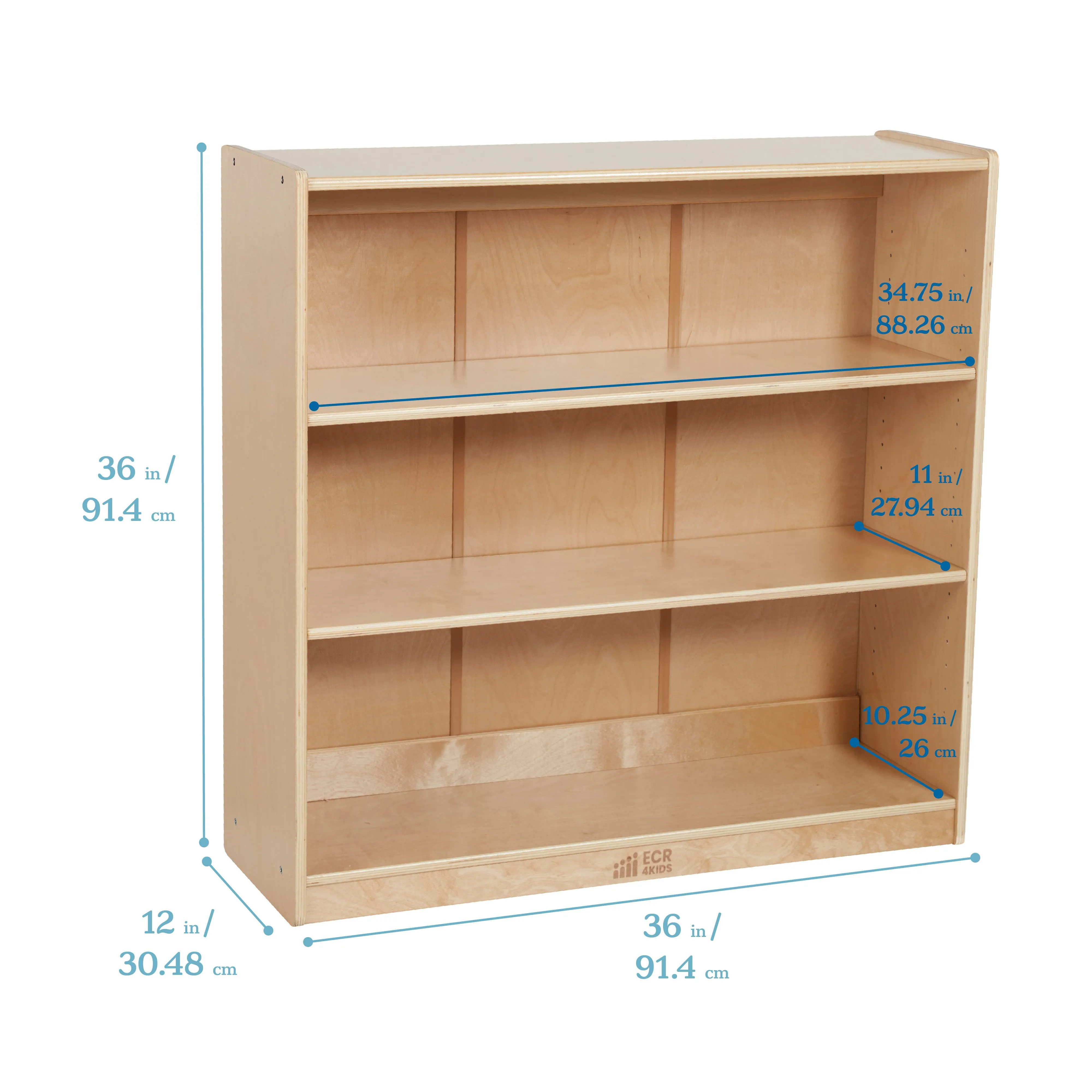 Classic Bookcase, Adjustable Shelves, 36in H