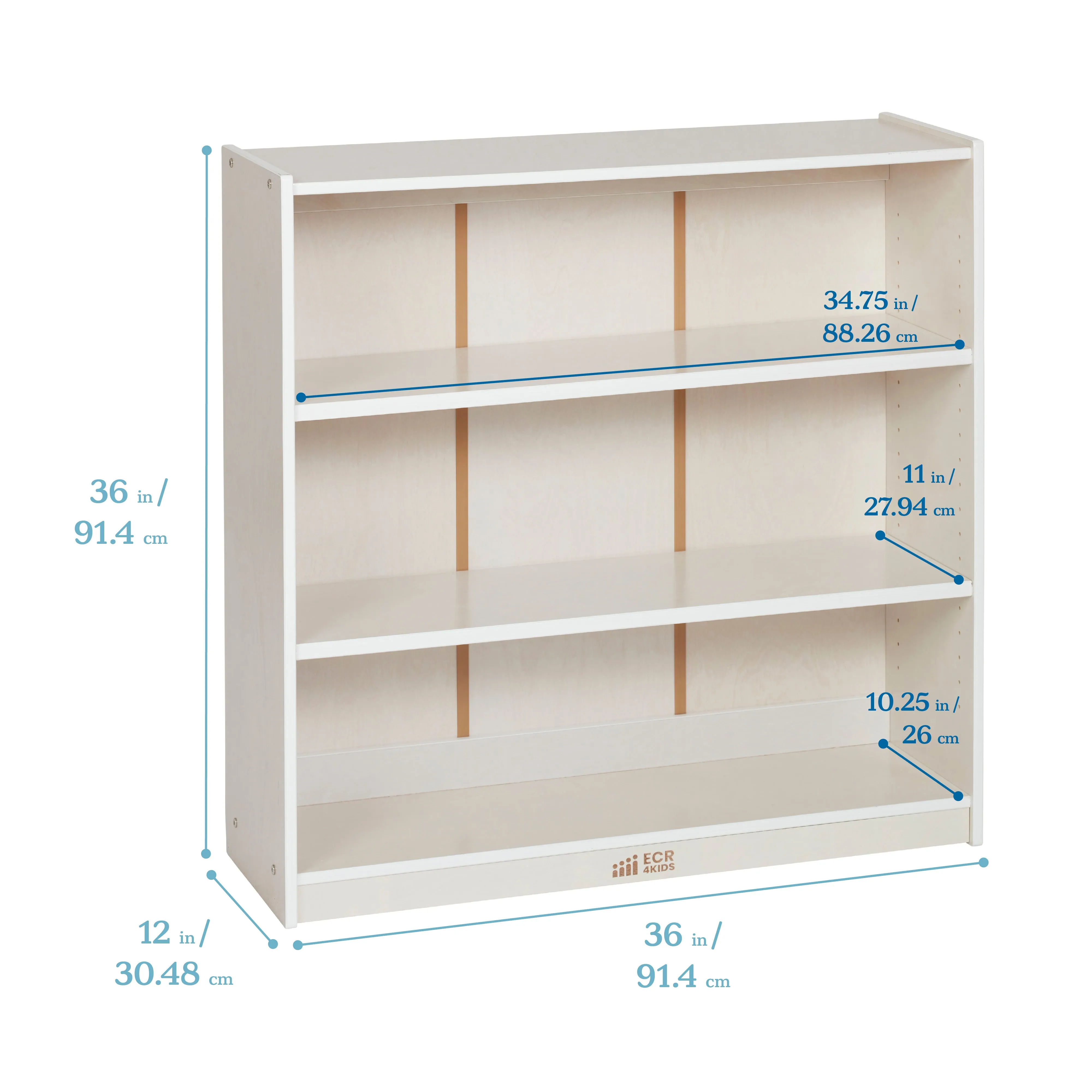 Classic Bookcase, Adjustable Shelves, 36in H