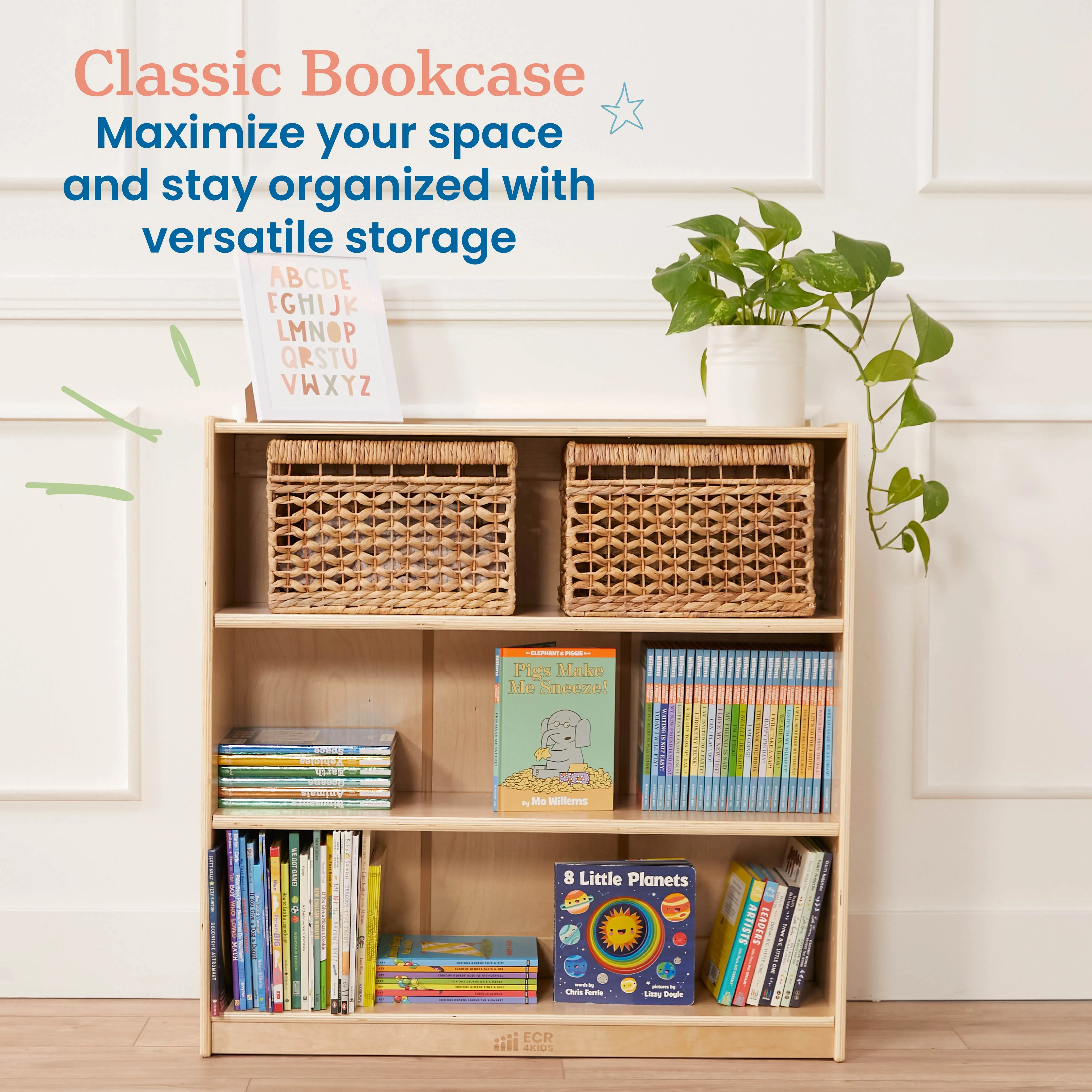 Classic Bookcase, Adjustable Shelves, 36in H