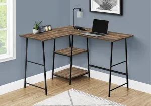 Computer Desk - 48"L/ Brown Reclaimed/ Black Metal Corner