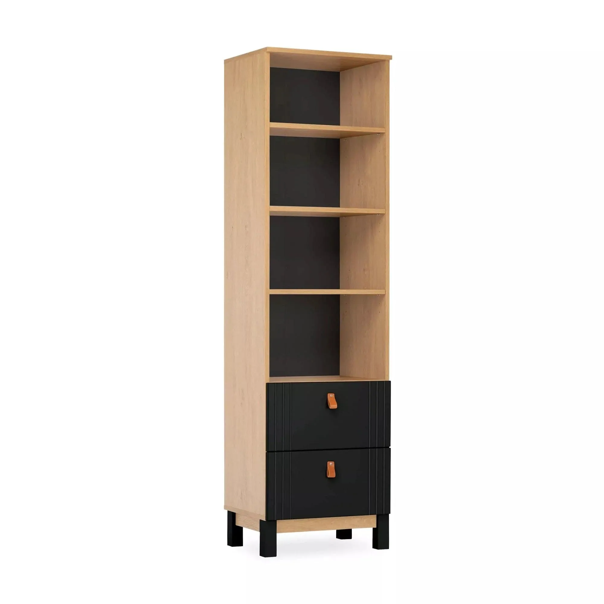 Cuddleco Rafi Bookcase - Oak/Black