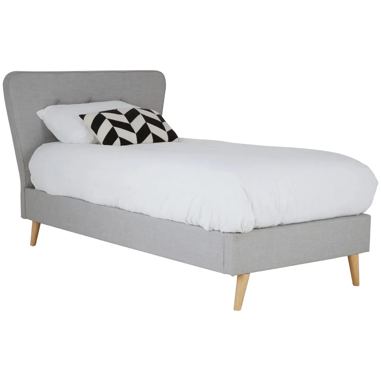 DENMARK SCANDINAVIAN LIGHT GREY SINGLE BED