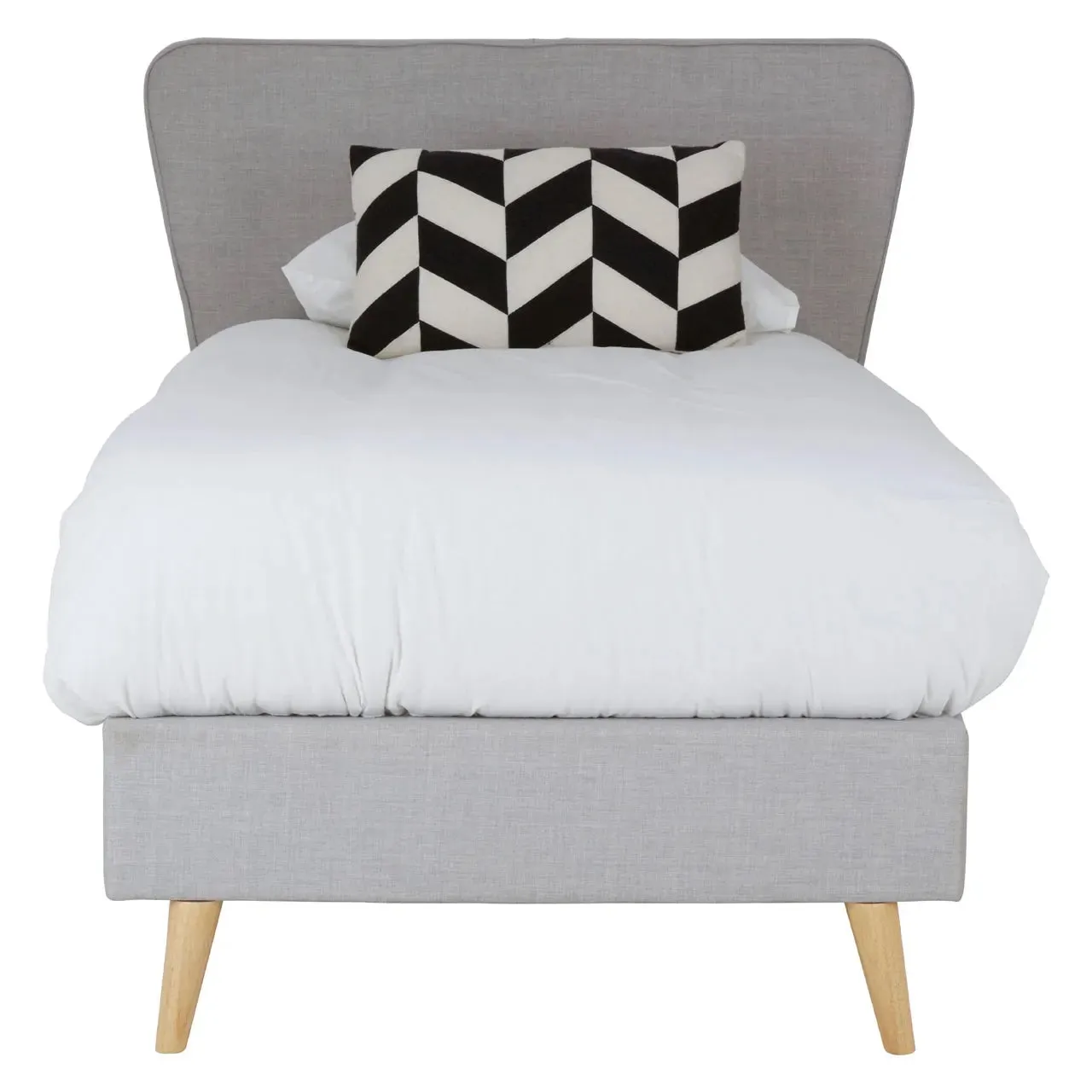 DENMARK SCANDINAVIAN LIGHT GREY SINGLE BED