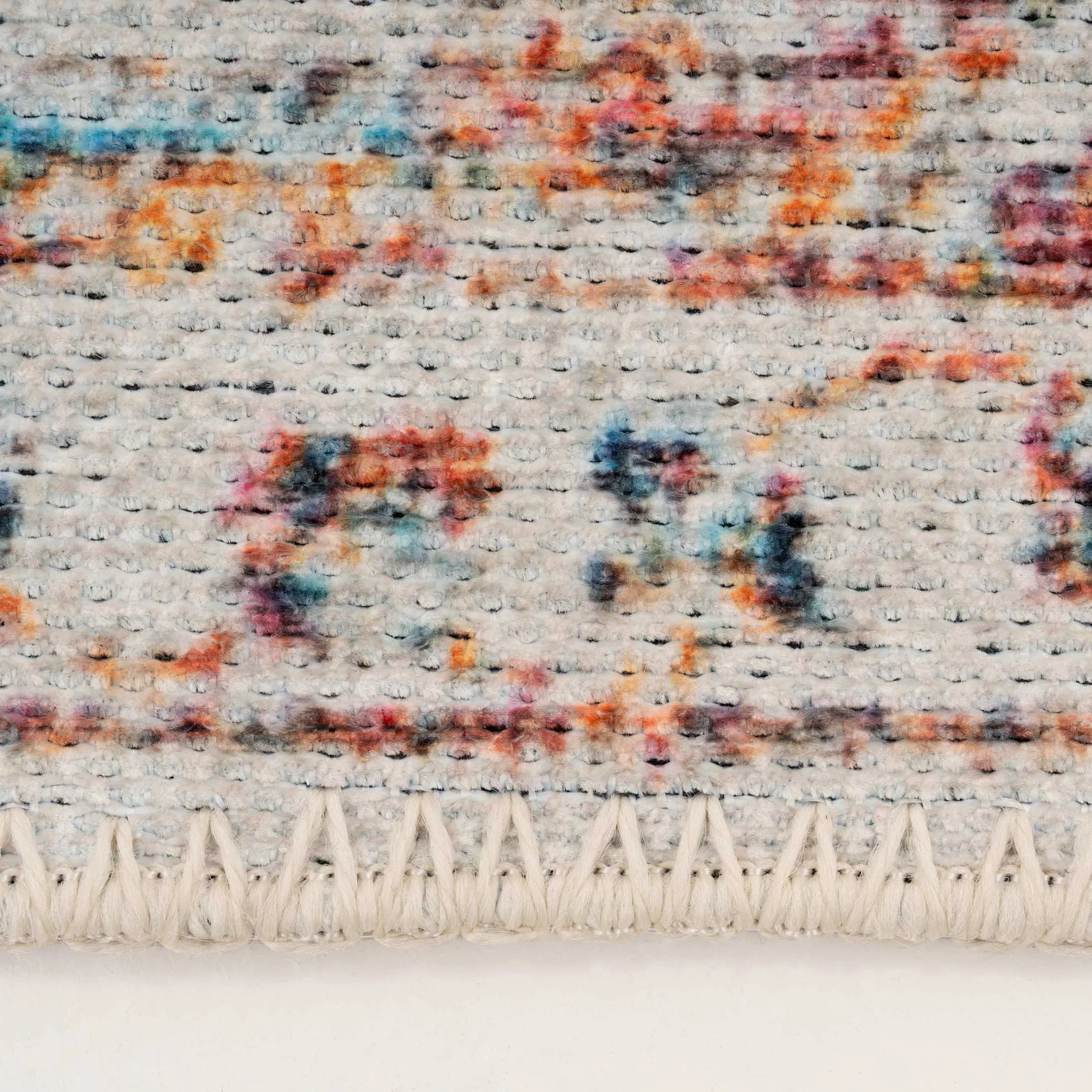 Distressed Multicolour Washable Runner Rug - Cecilia