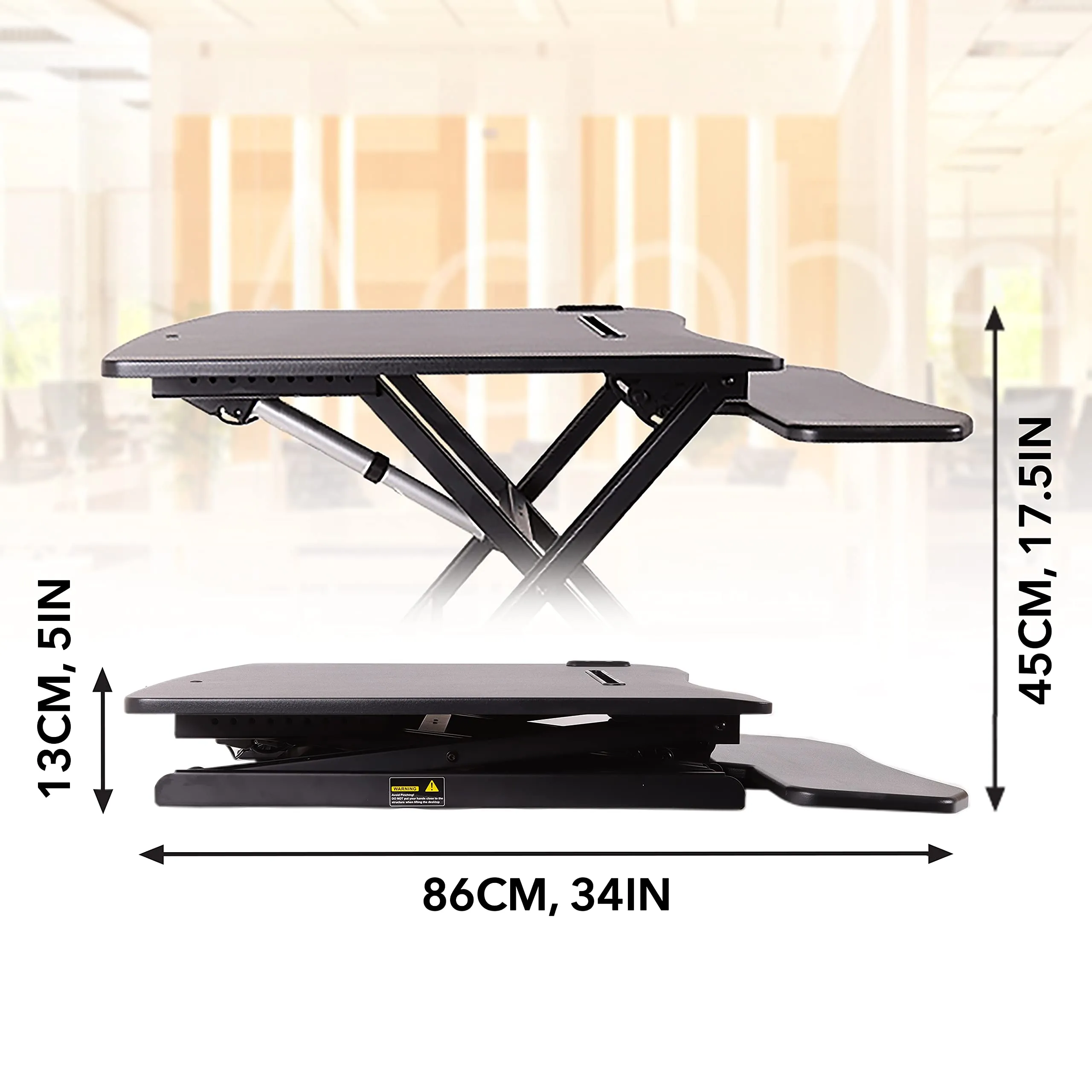 Duronic Sit-Stand Desk DM05D9 | Electric Height Adjustable Office Workstation | 80x62cm Platform | Raises from 13.5-44cm | Riser for PC Computer Screen, Keyboard, Laptop | Ergonomic Desktop Converter…