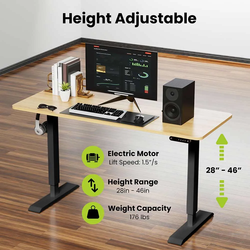 Electric Height Adjustable Standing Desk | 60x24 in