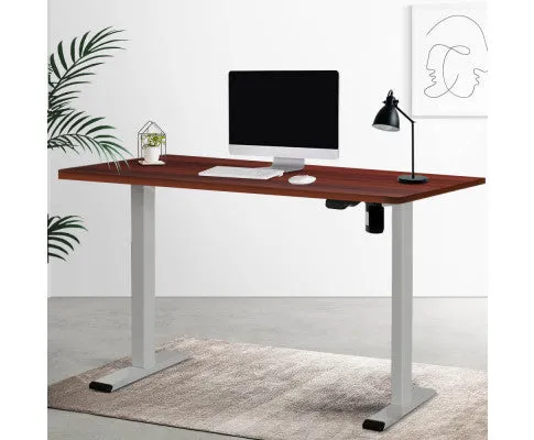 Electric Standing Desk Motorised Adjustable Sit Stand Desks Grey Walnut