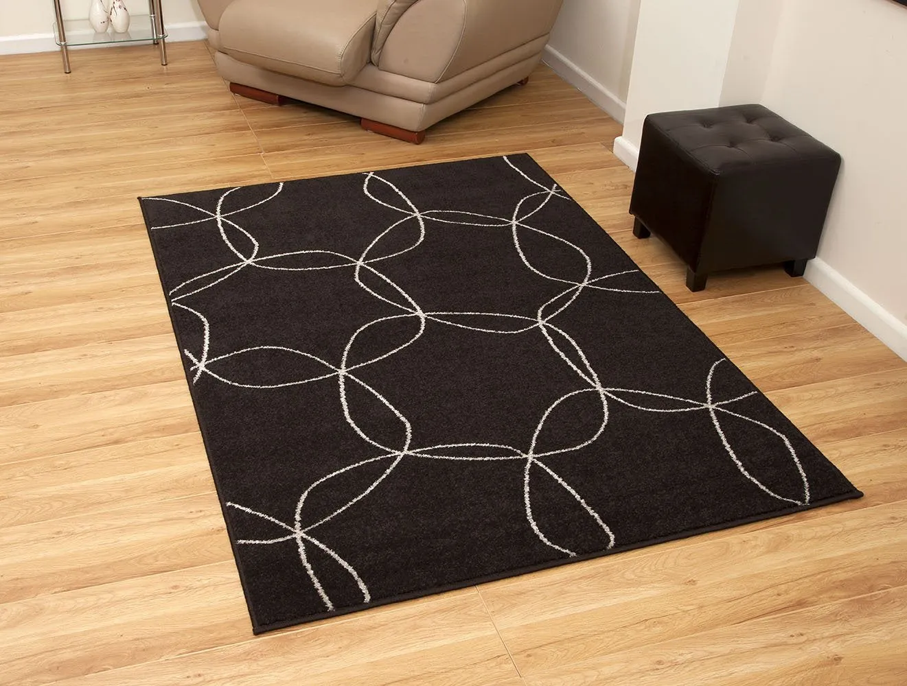 Eloise-Modern Patterned Rug-120x170 Dark Brown/Ivory