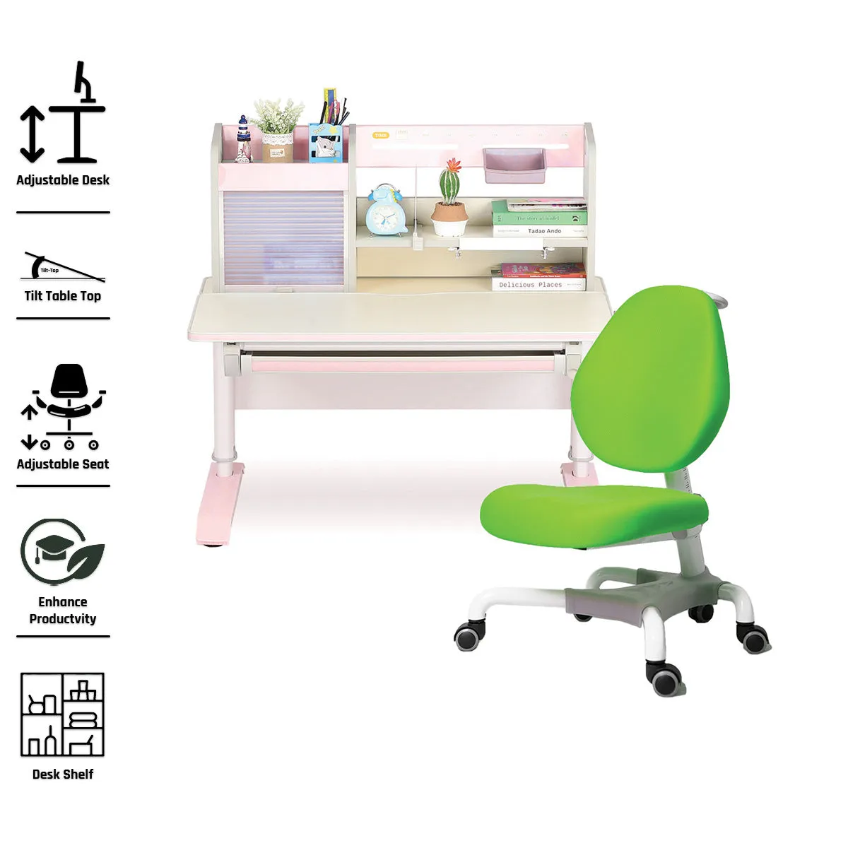 Ergo-Growing Kids Study Desk And Chair Set