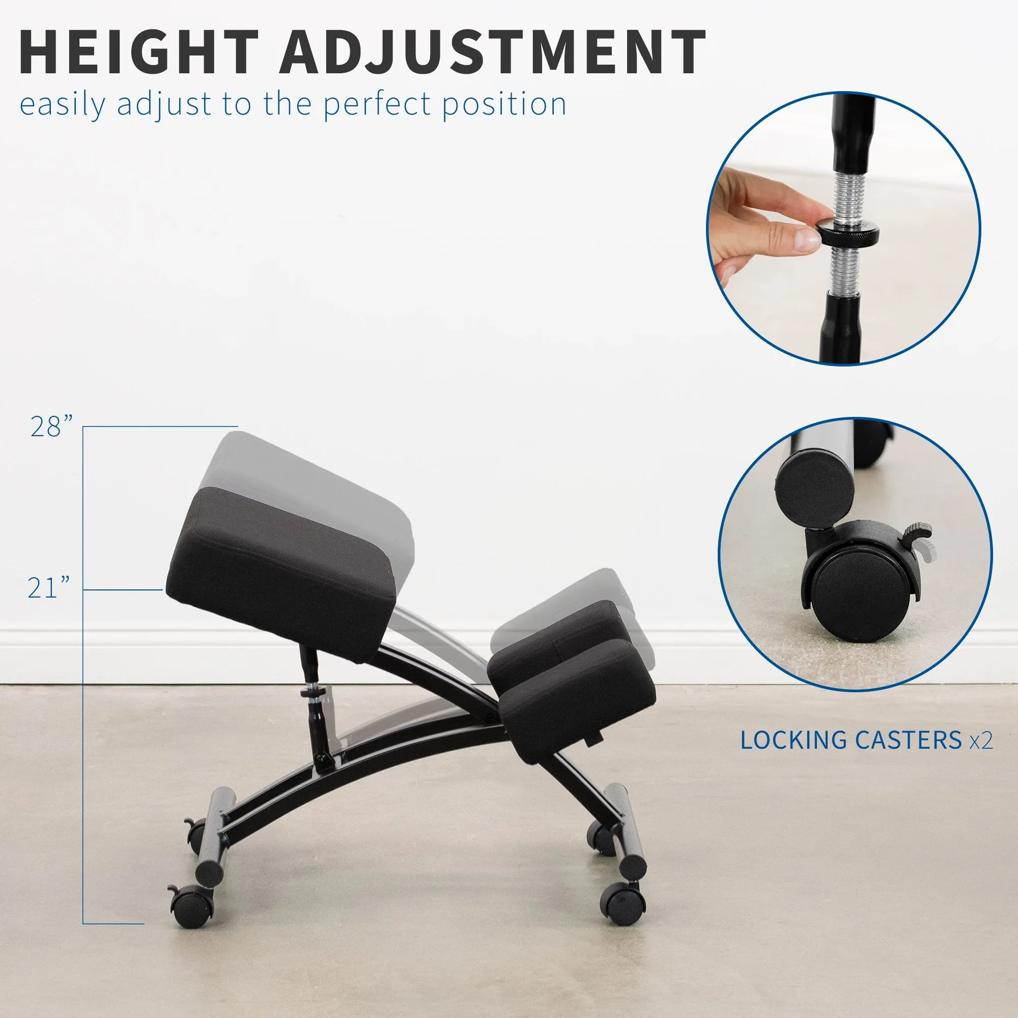 Ergonomic Adjustable Chair with Wheels