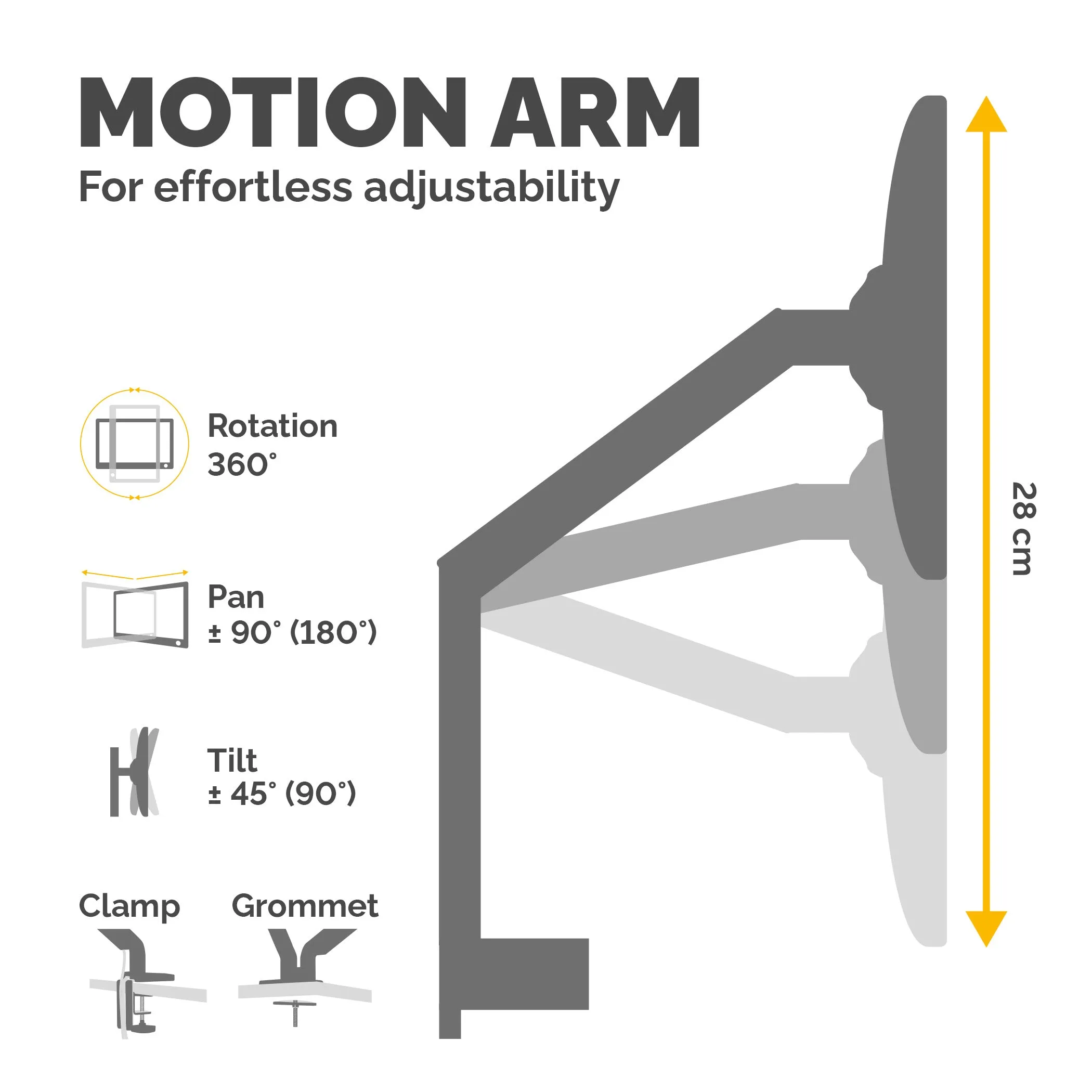 Fellowes Ergonomics Arm For 2 Monitors - Platinum Series, Silver