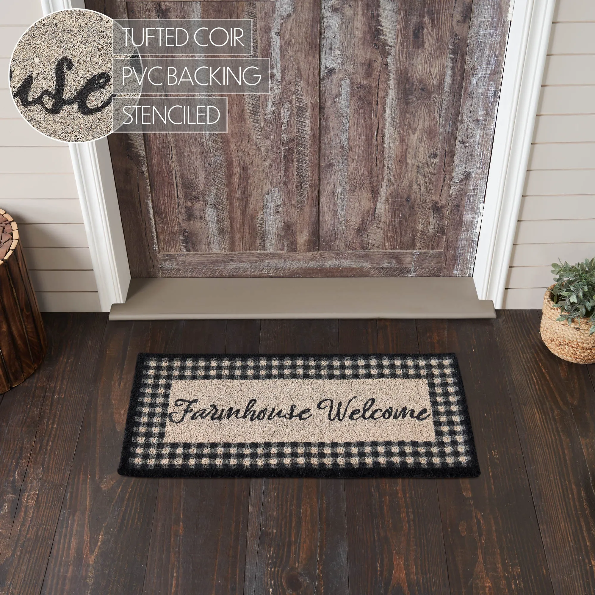 Finders Keepers Farmhouse Welcome Coir Rug Rect 17x36