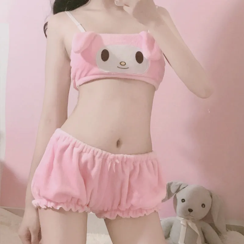 Fuzzy Kawaii Lingerie Sets