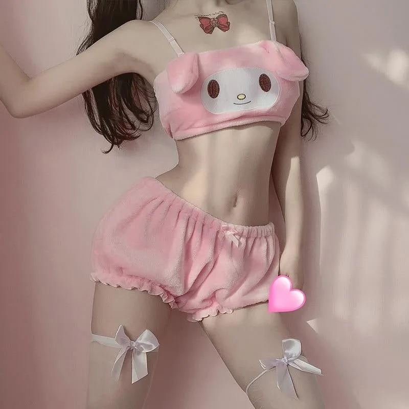 Fuzzy Kawaii Lingerie Sets