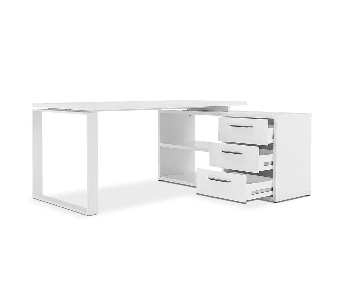 Gammel Desk With Reversible Return - White