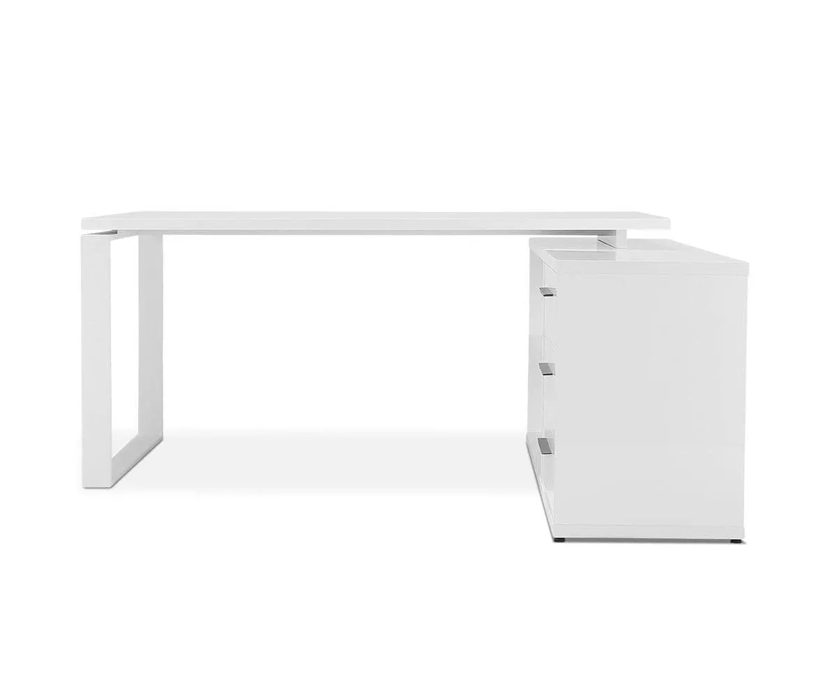 Gammel Desk With Reversible Return - White