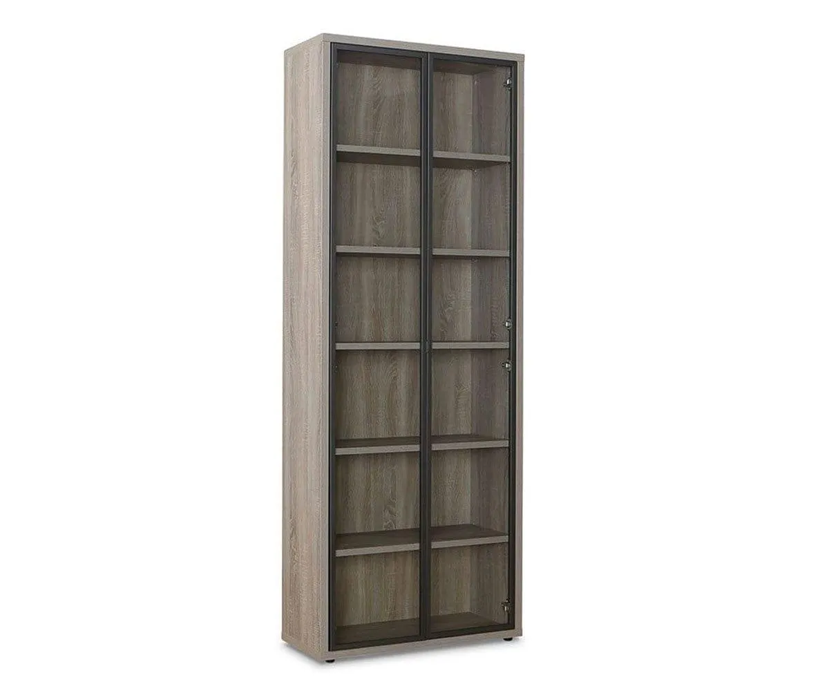 Gammel High Bookcase with Glass Doors