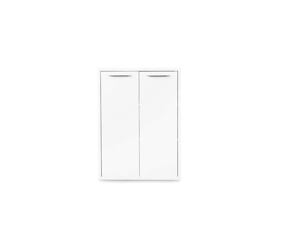 Gammel Low Bookcase with Doors - White